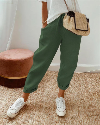 Women's Drawstring Waist Tapered Pants
