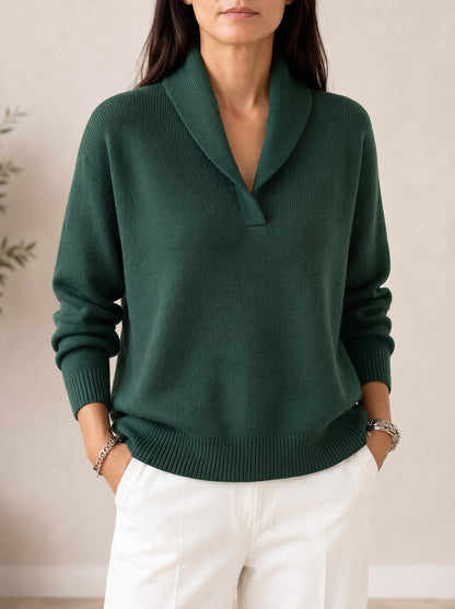 Women's Soft Knit Shawl Collar Pullover