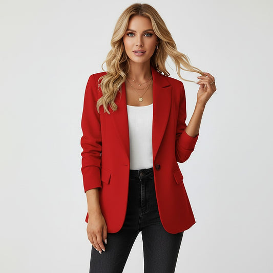 Women's Notch Lapel Single Button Blazer