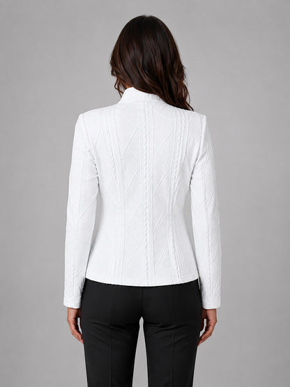 Women's Fitted Textured Button Front Jacket