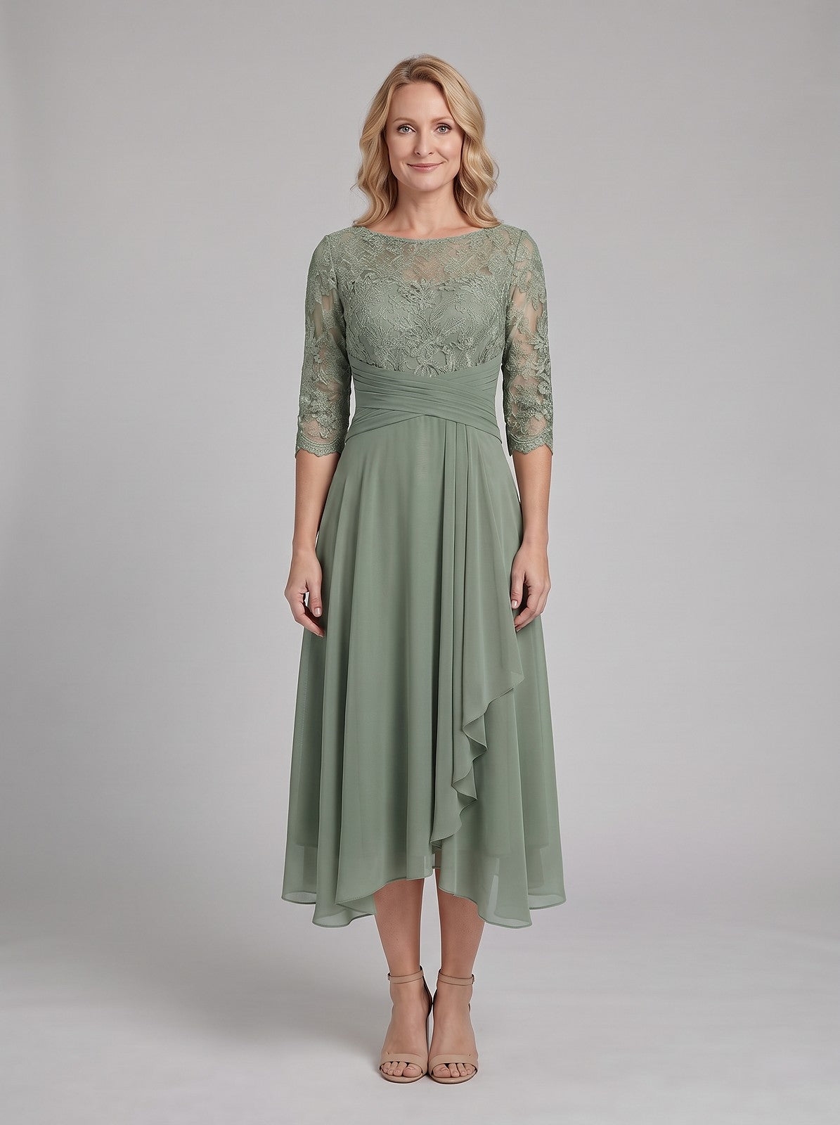 Women's Empire Waist Lace Semi Formal Dress