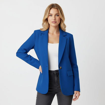 Women's Notch Lapel Single Button Blazer