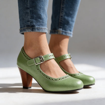 Women's Round Toe Faux Suede Mary Janes