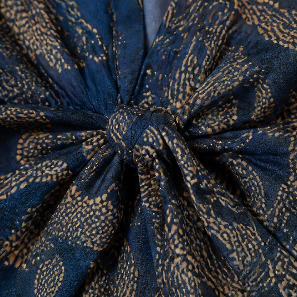 Women's Printed V Neck Wrap Dress