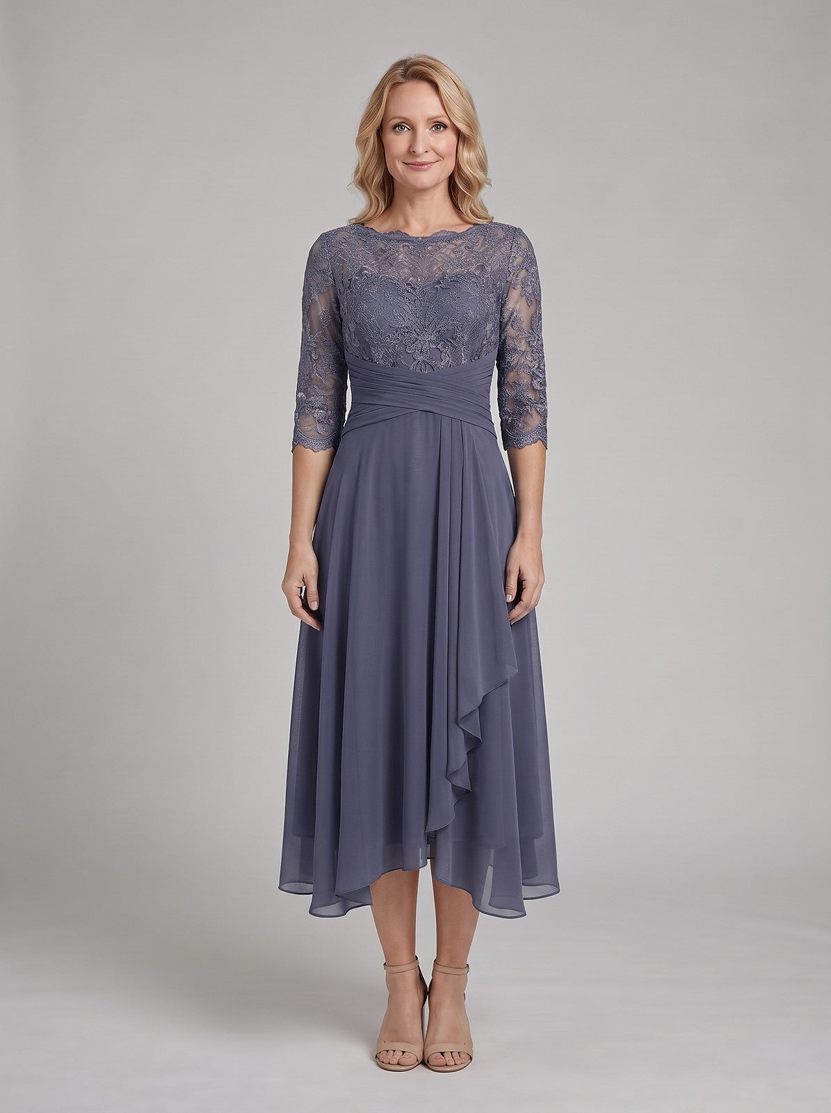 Women's Empire Waist Lace Semi Formal Dress