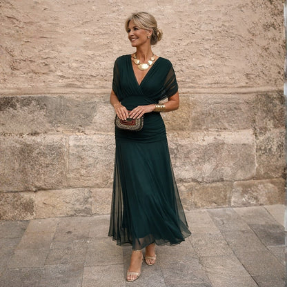 Women's Wedding Guest Off Shoulder Maxi Dress
