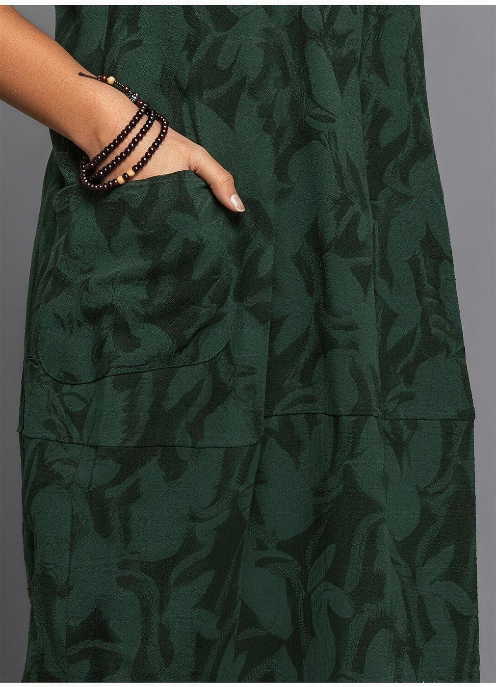 Women's Jacquard Midi Dress with Pockets