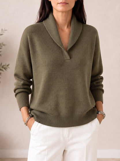 Women's Soft Knit Shawl Collar Pullover