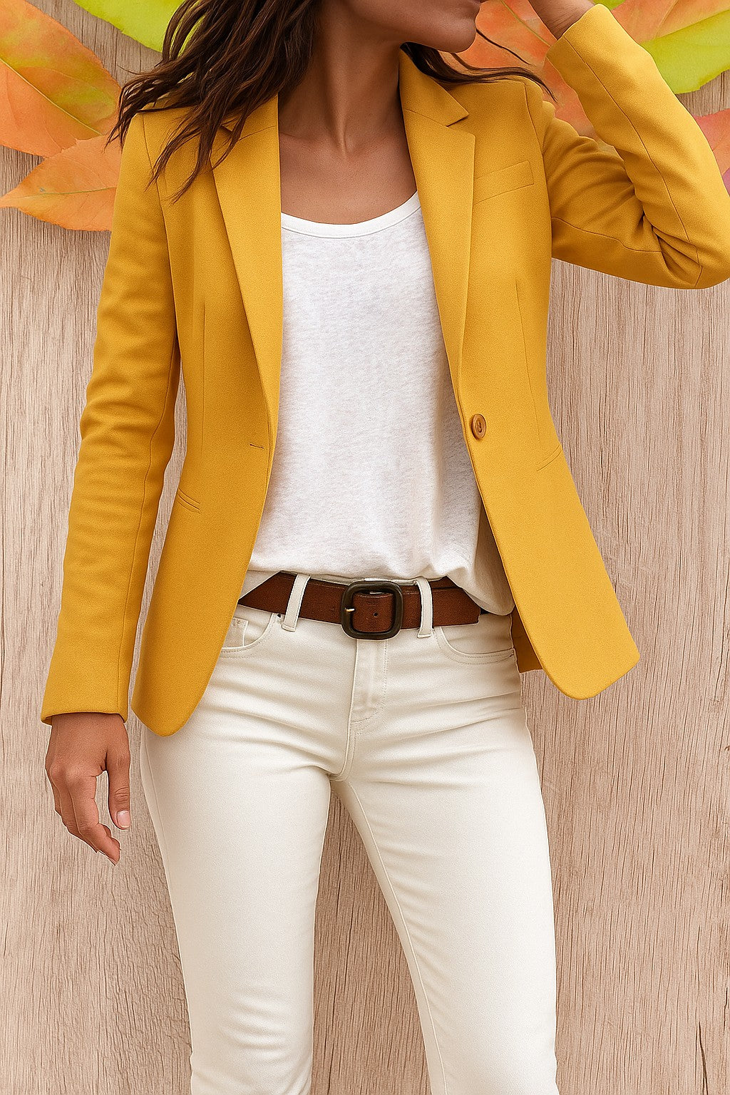 Women's Tailored One Button Blazer Jacket