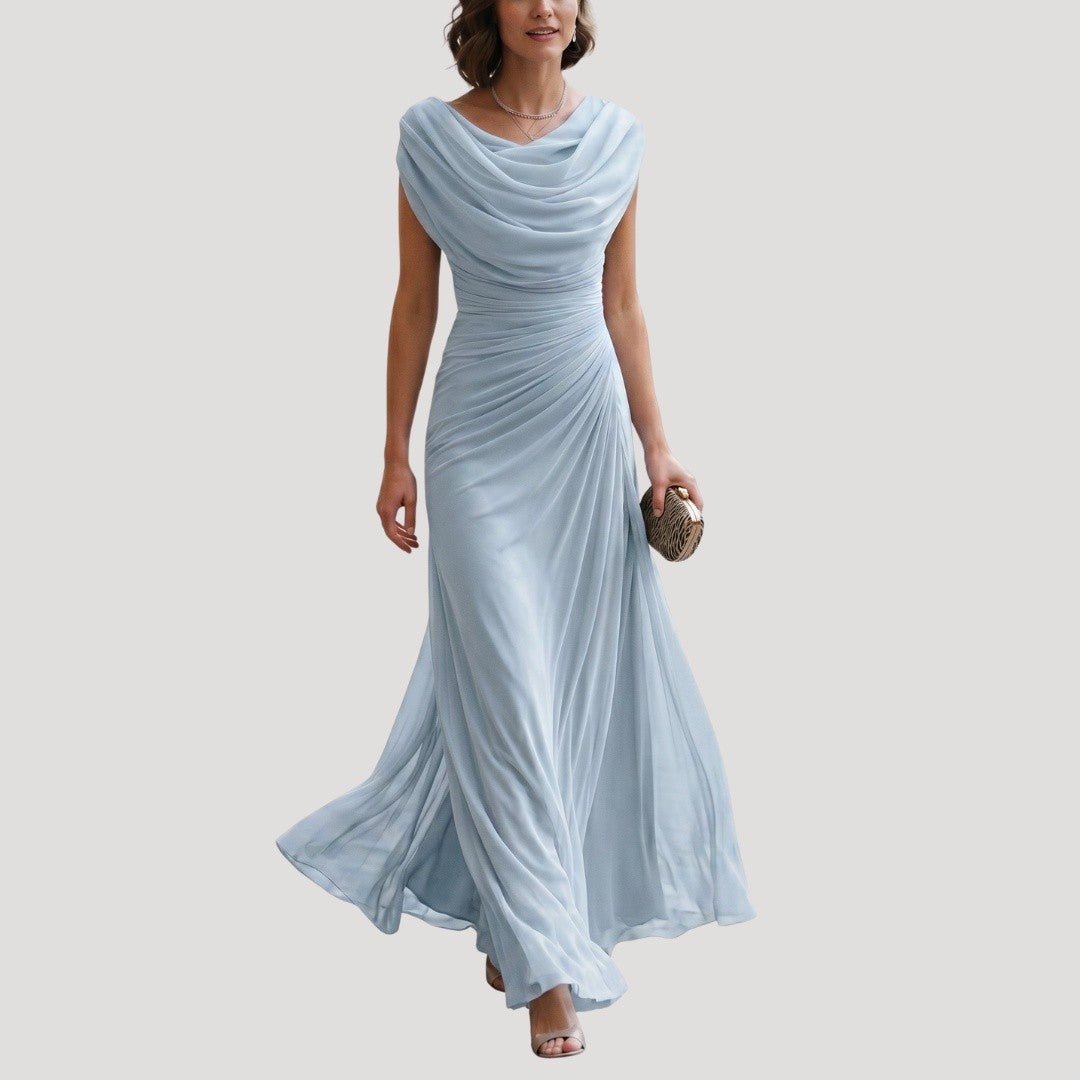 Women's Draped Cowl Neck Maxi Dress