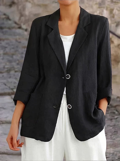 Women's Casual Blazer Two Button Notched Lapel