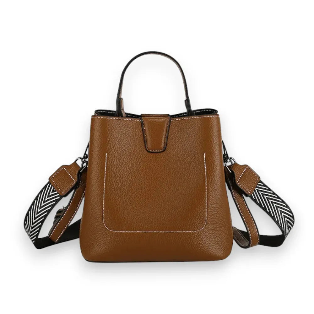 Sac seau simili cuir marron