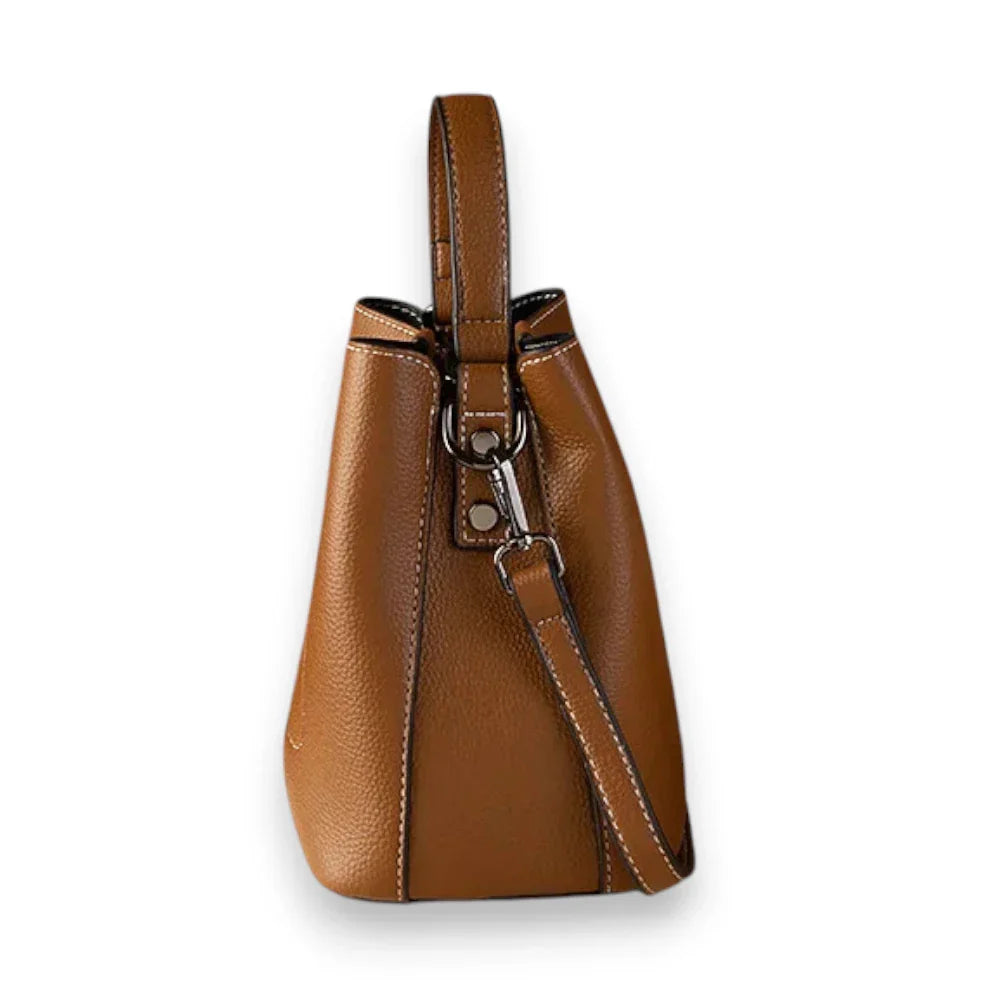 Sac seau simili cuir marron