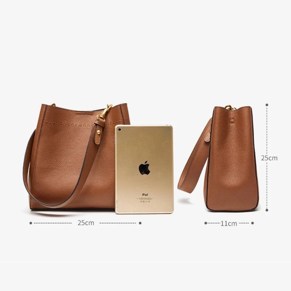 Sac seau femme en cuir de vachette