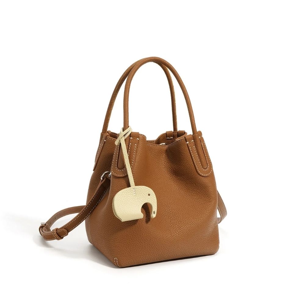 Sac seau femme en cuir véritable