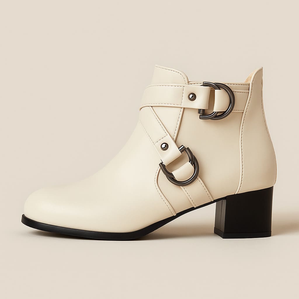 Women's Cross Strap Block Heel Ankle Boots